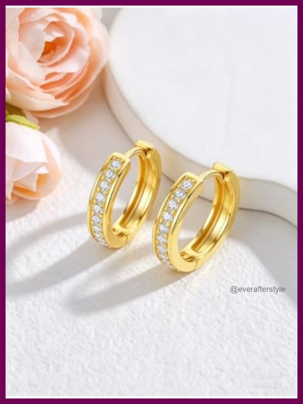 14K Gold Plated Round Hoop Earrings for Women Lightweight Hypoallergenic Gift